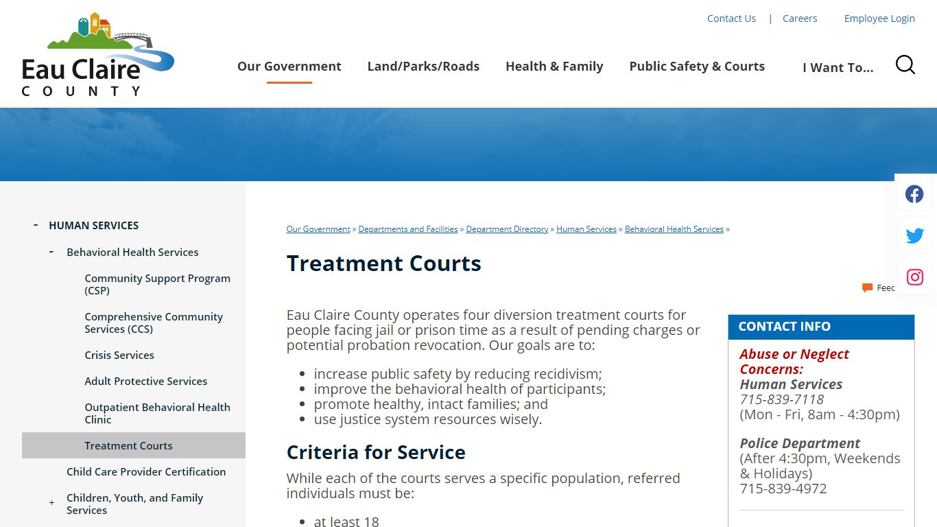 Treatment Courts | Eau Claire County